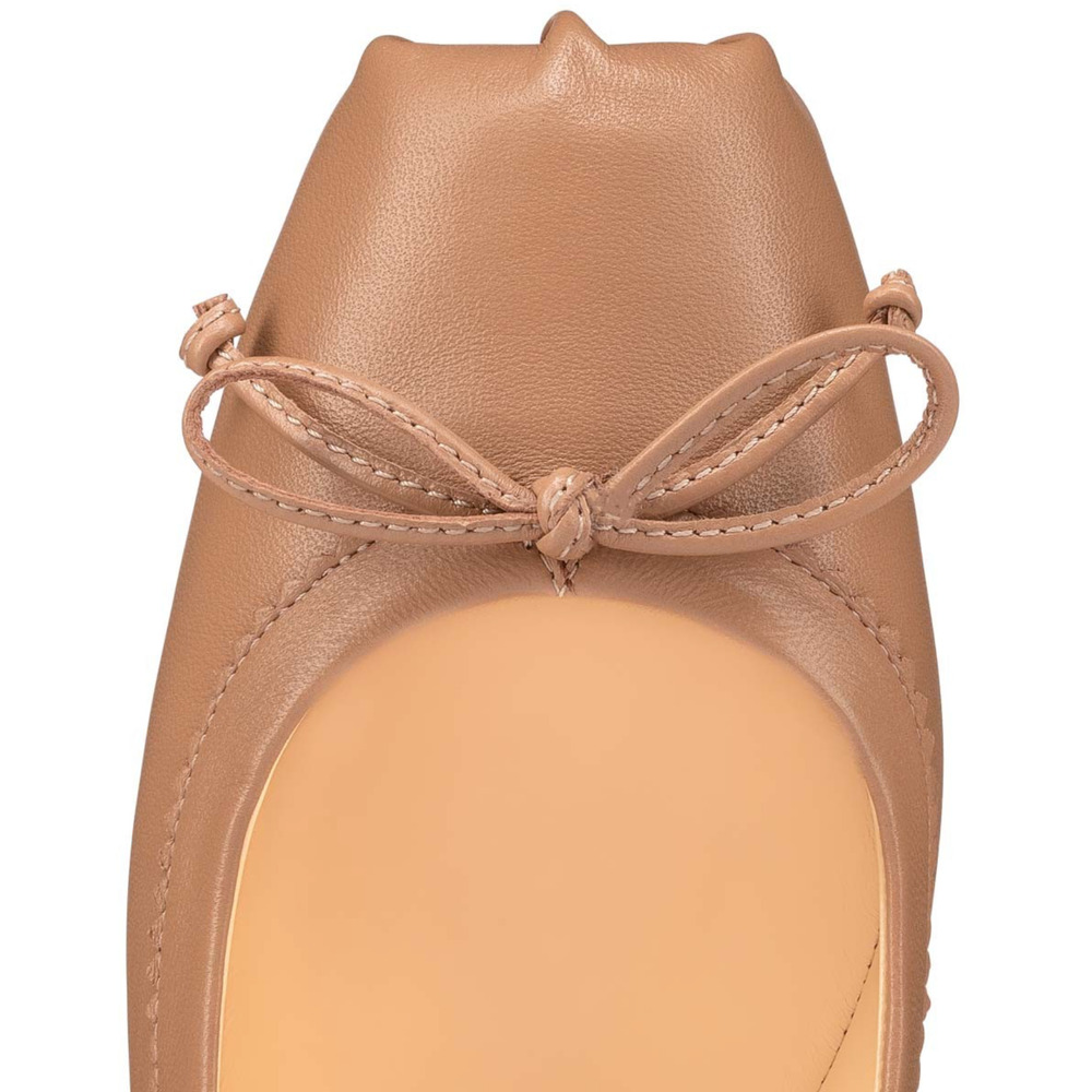 Christian Louboutin Mamadrague Flat Nude Blush Beige Nappa Ballet Ballerina 40 - Picture 7 of 16